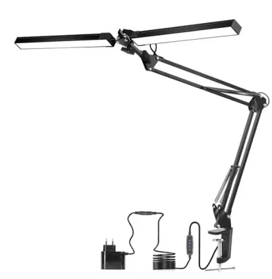 Đèn Bàn Kẹp Gấp Gọn LED đôi 2 cánh tay dài Đèn treo màn hình máy tính bảo vệ mắt học tập làm việc decor Spa Nail