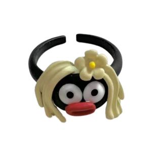 Adjustable Open Rings Eye Catching Ugly Doll Finger Rings for Women and Kids Fun and Eye Catching Accessory