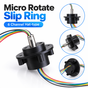 MERCUR 1Pcs 2A Slip Ring Hat-type Micro Conductive Slip Ring Durable Hollow Shaft Collector Ring for RC Excavator Model DIY PTZ Gimbal