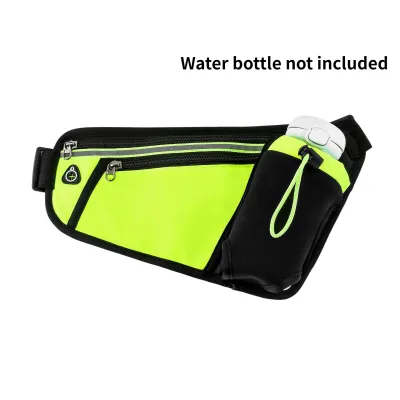 Outdoor Running Belt with Water Bottle Holder Hydration Waist Pack No Bounce for Men Women Waist Pouch Fanny Bag Reflective Marathon Fitness Training Hiking and Jogging Sports Bags