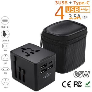 US / EU / AU / UK / Universal Travel Adaptor Colokan Listrik Adaptor Internasional All In One