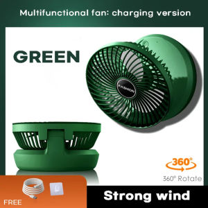 New Portable Household USB Charging Folding Wall Fan Outdoor Strong 3 Speed Wind Desktop Fan Household Light 360° Up and Down Rotatio Air Circulator Fan Wall-mounted Mini Electric Fan