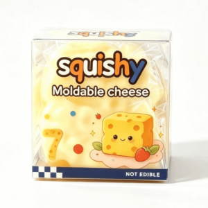 RGFV Slow Rising Cheese Squishy Toy Slow Rebound Soft Simulated Butter Squeeze Toy Cute Design Moldable Cheese Shape Squishy Toy Reduce Pressure