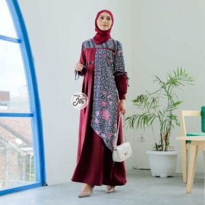 Aleeya Dress Batik Perempuan Baju Lebaran Gamis Kondangan Batik Muslim
