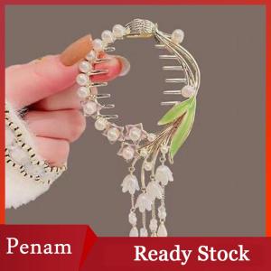 [PAM] Kẹp tóc nơ bện kẹp tóc bướm ngọc trai kẹp tóc đuôi ngựa khóa kẹp tóc