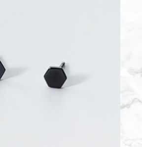 Khuyên tai bạc 925 lục giác 6 cạnh bông tai hình học đa giác S925 GEOMETRIC QA SILVER Earrings EA200605