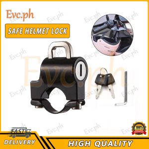 EVC.PH Universal Motorcycle Helmet Lock Anti-Theft Helmet Security Lock Metal 22mm-26mm Black With 2 Keys