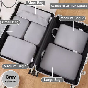 Worthbuy 6 In 1 Multi Size Luggage Travel Bags Pouch Travel Packing Organizer Bag Clothes Cosmetics Toileteries Bag