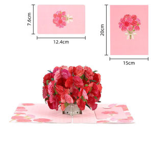 (Ready Stock)Exquisite 3D Handmade Floral Bouquet Greeting Card 🌸 Unique Pop-Up Flower Gift for Her/Him - Birthday Mothers Day Anniversary