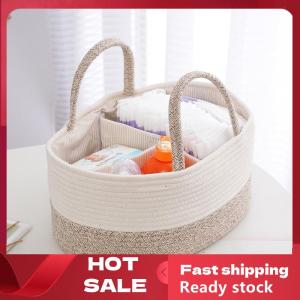 🚚【Local Express Delivery】🚚 Baby Diaper Organizer Bag Woven Cotton Caddy Bag Multipurpose Bag Category Placement Basket