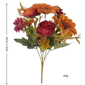 00DANZI00 6 Heads Artificial Sunflower Bouquet Simulation Silk Sunflower Peony Centerpiece  Decorative Plastic Fake Flower Home Decor
