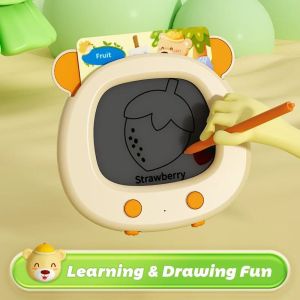 LCD Drawing Board with Talking Flash Cards English Preschool Educational Machine Early Learning Toy