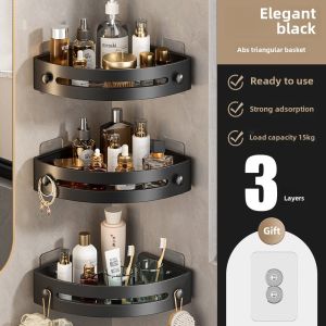 HOT 3/2/1PCS Shampoo Rack Bathroom Shelf Plastic Makeup Storage Organizer Shower Accessories No Drill Wall Corner Shelf