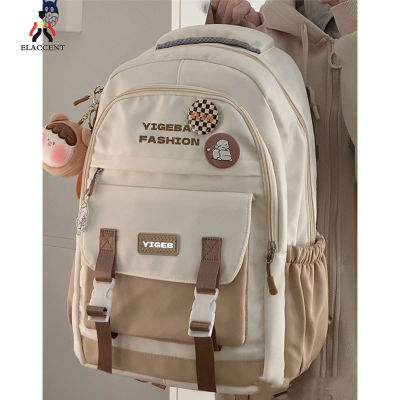 ELACCENT schoolbag female student simple capacity backpack Japanese ins boys and girls backpack