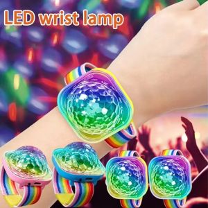 MINIFELE 262 USB Rechargeable LED Wristband Lights Colorful Wearable Disco Stage Light with Suction Cup Wrist Speaker for Party Car Dancing DJ Club