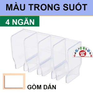 Kệ Đựng Mỹ Phẩm Ngăn Chia Vật Dụng 4 Ngăn Treo Tường Phòng Tắm