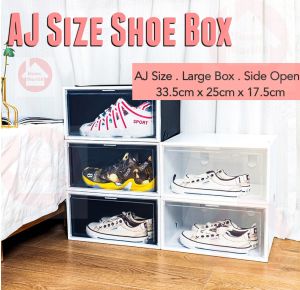 (33.5*25*17.5cm) AJ SIZE LARGE STACKABLE FOLDABLE SOFTCASE SHOE BOX STORAGE ORGANISER DISPLAY SHOES CABINET SHOEBOX