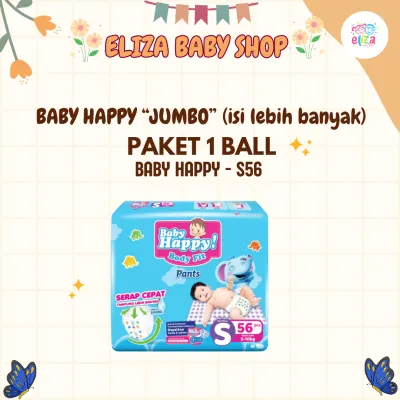 (1 BALL) POPOK JUMBO - BABY HAPPY PANTS S56 M48 L42 XL38 dan XXL34