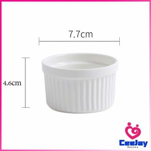 CeeJay ถ้วยพุดดิ้ง สีสันแคนดี้ ชามเซรามิค  ทนต่ออุณหภูมิสูง ถ้วยลายเซรามิก เครื่องใช้บนโต๊ะอาหาร Baking mold