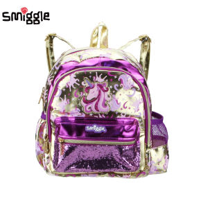 Australia original smiggle Childrens schoolbag girls backpacks kindergarten cartoon cute Golden Unicorn 11 inch kids bags