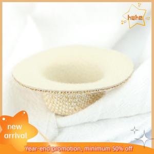 huhe 2Pcs Dollhouse Miniature Straw Hat Mini Doll Hat Doll House Ornament Hand Weaved