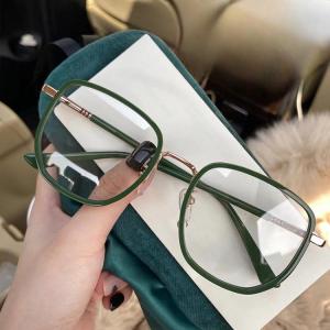 JN IMPRESSION Large Irregular Square Frame Plain Glasses for Female Round Face New Korean Version Anti-blue Light Glasses