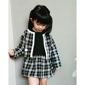 FUKA GIRL SET SETELAN ANAK PEREMPUAN IMPORT BAJU ANAK PEREMPUAN BLAZER RAJUT ANAK LENGAN PANJANG DRESS ANAK PEREMPUAN LUCU KEKINIAN