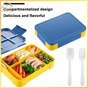 Portable Bento Box Kids Lunch Food Bowl Microwavable Children Snack Box 5 Grid Food Storage Container for School Office