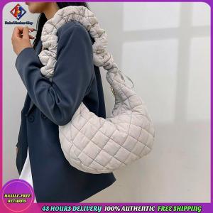 Womens Elegant Quilted Tote Bag Puffer Shoulder Bag Spacious Carryall for Work and Casual Outings in Multiple Colors