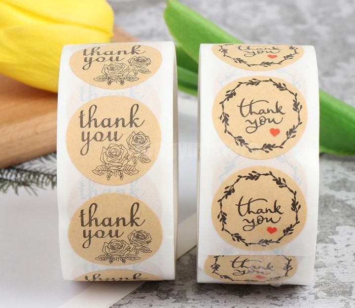 [6 PCS] Label Sticker THANK YOU Stiker Kemasan Hamper Souvenir Kado ...