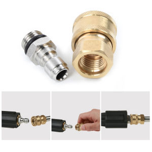 Toolstar Pair Pressure Washer Quick Release 1/4 Male M22/14 Female Plug Brass Connector