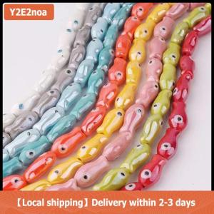 【Local shipping】 10pcs retro cá nhỏ hạt Charms gốm Spacer lỏng Hạt đối với trang sức làm thủ công handmade DIY Vòng đeo tay phụ kiện