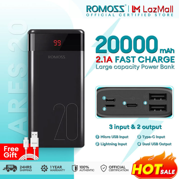 Romoss powerbank online 20000 mah