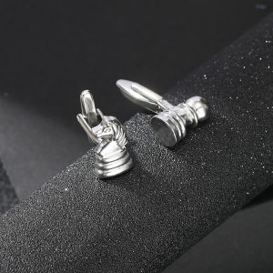 1Pair New Exquisite Silver Smooth Chess Style Cufflinks Fashion Versatile Suit Shirt Accessories Fathers Day Cuff Links Gift