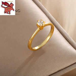 Pure real 18K Saudi Gold Pawnable Classic Six Claw Mosan Diamond Wedding Ring for Women
