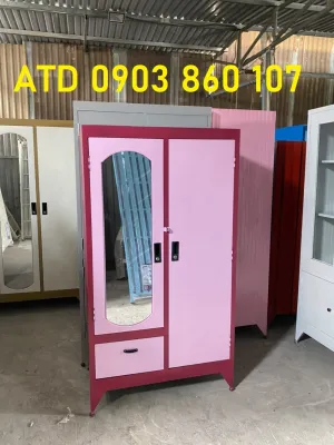 Tủ sắt nhôm đựng đồ giá rẻ 1m4 1m6 1m8 ngang 90cm giao miễn phí hcm