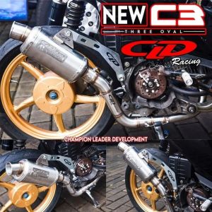 Knalpot Original CLD Type New C3 Oval Beat Scoopy Mio Mio J Mio M3 Xeon Rc