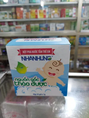Bột Tắm Nhân Hưng Trẻ Em (bột pha nước tắm) - Trẻ hết Hăm da Rôm sảy Mụn nhọt Mẩn ngứa