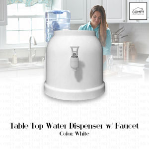 Table Top Desktop Water Dispenser w/ Faucet Round Plastic For Gallon Containers (Blue/White/Pink/Green)