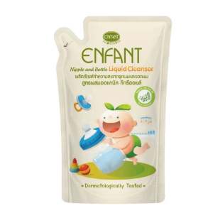 Enfant อองฟอง น้ำยาล้างขวดนม ผลิตภัณฑ์ทำความสะอาดจุกนมและขวดนมสูตร Organic Tea Tree Oil ชนิดถุง 600มล.