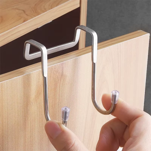 2pcs Cabinet Door Back Hook 304 Stainless Steel S Hook Hanger Storage Hook Door Back Wall Mounted Hooks