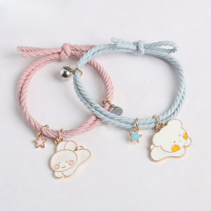 2pcs/set Couple Magnet Love Bracelets Vintage Paired Bracelet Lovers Jewelry Valentines Day Xmas Gift
