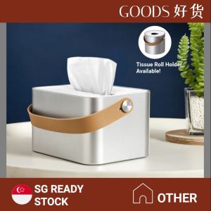 Premium Minimalist Tissue Box Holder Metallic-look-a Like Finishing for Rolls/Sheets Modern Design Use on Desktop Matches Apple Products Style Bedroom Living Car Goods.Haohuo