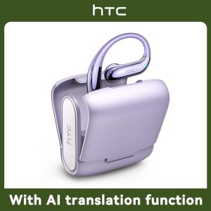 HTC NE23 AI Translator Earbuds Bluetooth 6.0 Open Fit Dual Noise Cancellation IPX5 Waterproof TWS Earbuds HiFi Sound Quality Wireless Earbuds One-Year Warranty Wallet-Style Charging Box