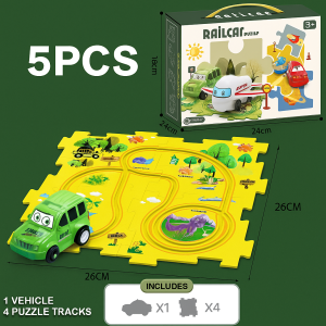 AKIRO HOME Electric Car Toys Rail Car DIY Vehicle Puzzle Track Car Playset Kids Toys Educational Mainan 电动车玩具
