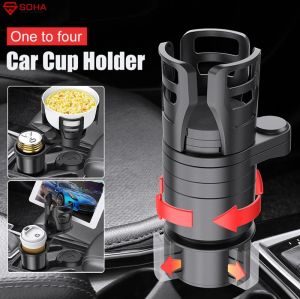 AM-39 Car Drink Cup Holder Mobil 4in1 Phone Holder Muter 360 dan Bisa diLebarin Serbaguna Pemasangan diTempat Botol Mobil Bisa Muat 4 Botol Sekaligus Serbaguna