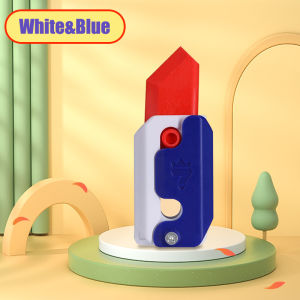 3D Gravity Knife，Children Strong Plastic Lightweight Portable Switchblade Safe Creative Funny Cute Mini Carrot Knife Decompression Fidget Toys Retractable for Kids  Party Gift Stress Relief Toys Magic Prop