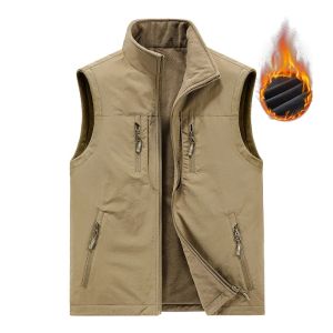 2026 Autumn Winter Thickened Fleece Double-Sided Vest Mens Jacket Warm Outerwear Slim Fit Casual Style Daily2026