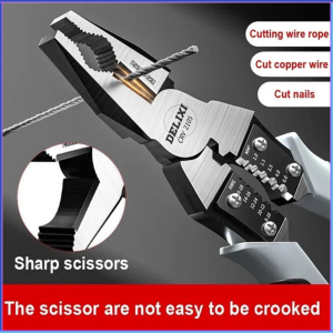 PENGIRIMAN CEPAT DELIXI Tang Pemotong Kawat CRV Multifungsi Wire Cutter 9 inch 2105 / tang potong super tajam kupas kabel listrik multifungsi pemotong serbaguna besi baja kawat