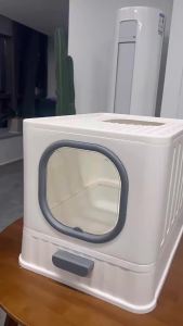 Fully Enclosed Cat Litter Large Plastic Foldable Odor-Proof Splash-Proof Cat Toilet Pull-Out Cat Cleaning Supplies Hot